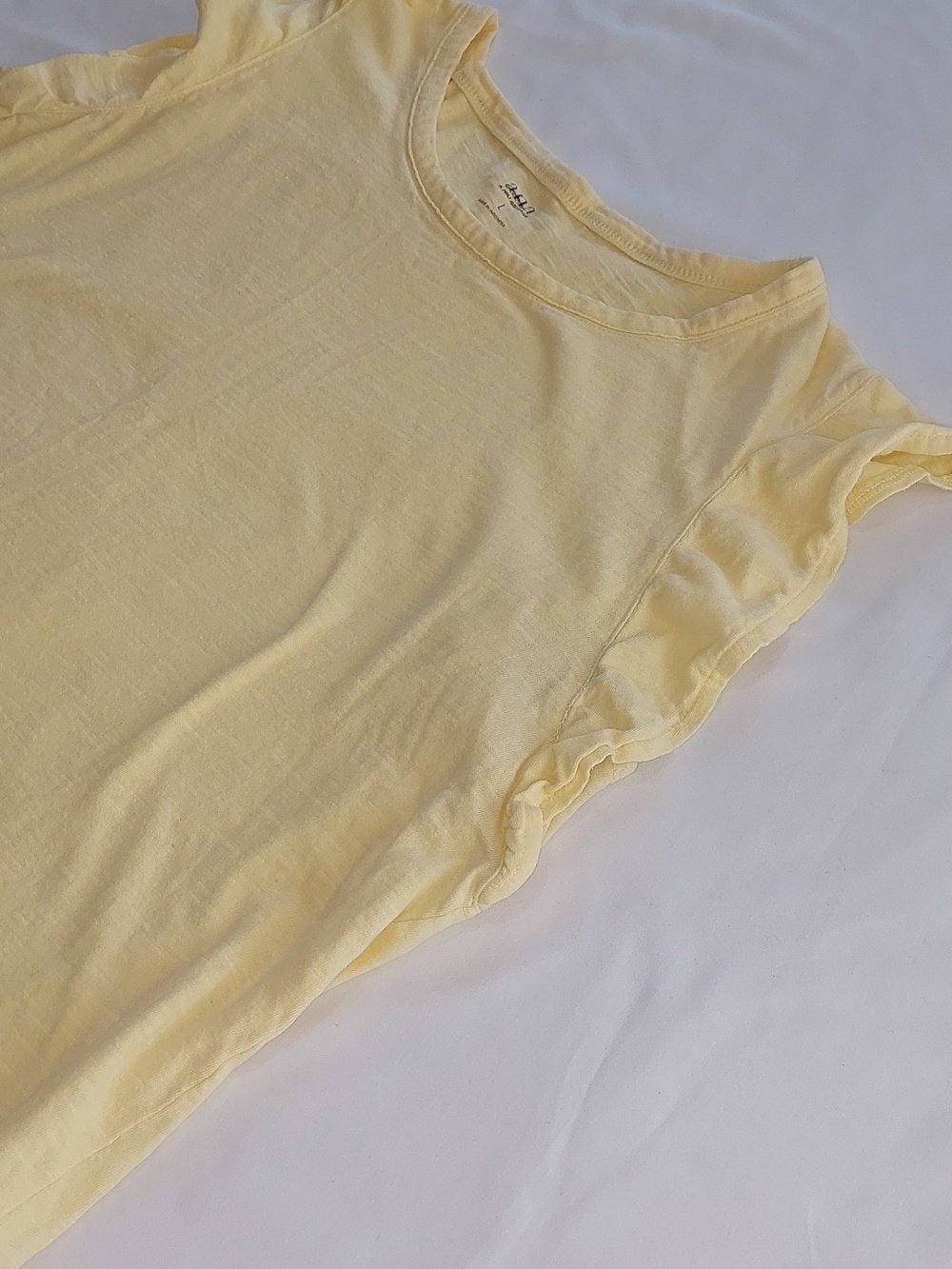 a.n.a Sunny Yellow Ruffle Sleeve Tank Top. Size Large